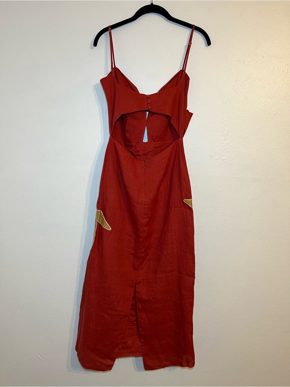 Johanna Ortiz Calm Wind midi dress embroidered size 4 linen - Picture 4 of 10